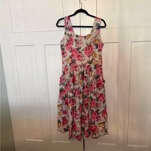 Vintage Floral Sleeveless Dress
